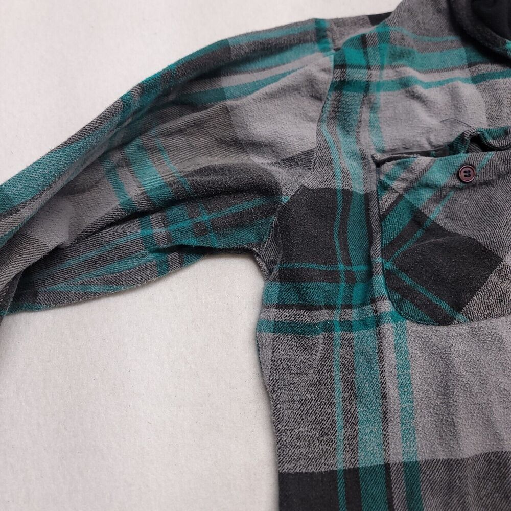 Timber Trail Casual Long Sleeve Button Up Hoodie Mens Size Medium M Gray Black - Picture 4 of 10